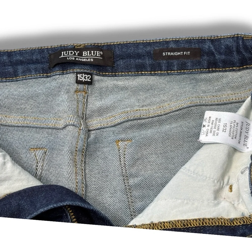 Judy Blue Straight Fit Blue Denim Jeans High Rise JB88575-DK Women’s Size 32 - Picture 8 of 14